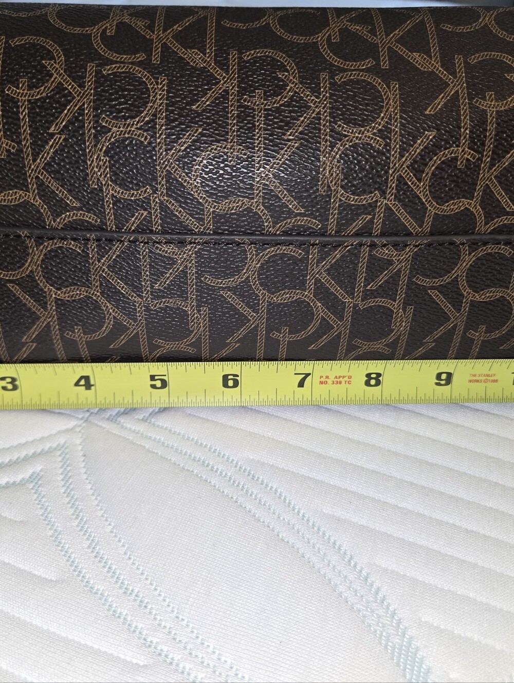 Calvin Klein Brown Monogram Logo Tote with Gold Hardware - Picture 8 of 11